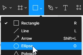 Outil permettant de tracer des cercles sur Figma.