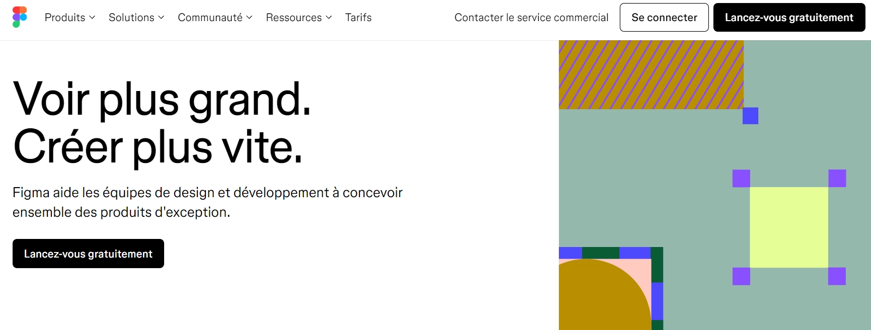 Page d'accueil de Figma, outil de design collaboratif.