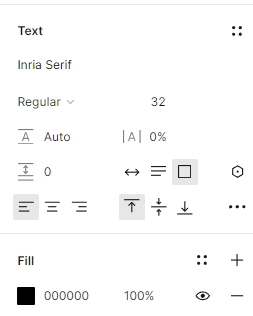 Options de modification de la police de caractères sur Figma.