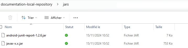 Un dossier sur windows nommé jars.