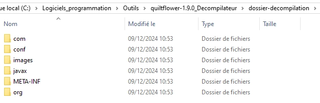 Arborescence des fichiers dans l'explorateur Windows.
